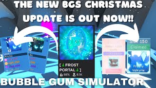 🍪NEW BGS CHRISTMAS UPDATE IS OUT NOW FROSTED DEMON AND FROST VALKERIE  Bubble Gum Simulator [upl. by Frangos]