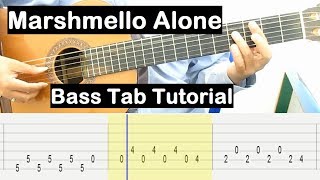 Marshmello Alone Guitar Lesson Bass Tab Tutorial Guitar Lessons for Beginners [upl. by Nine]