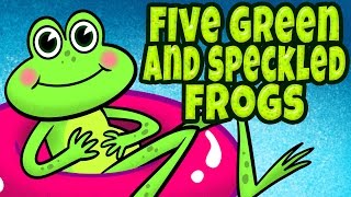 Five Green and Speckled Frogs  Counting Songs for Children  Kids songs by The Learning Station [upl. by June]