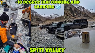 10 degree spiti valley mai cooking or kaza mai 2024 ki first snow fall bhi hogyi spitivalley [upl. by Stoughton]