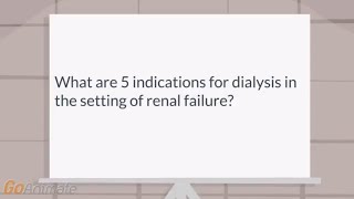 What are 5 indications for dialysis in the setting of renal failure [upl. by Savil]