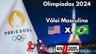 OLIMPÍADAS PARIS 2024  ESTADOS UNIDOS X BRASIL  VOLEI DE QUADRA  NARRAÇÃO AO VIVO [upl. by Aicinod]