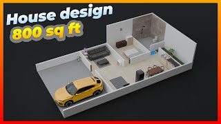 800 sq ft house plans  1 bedroom [upl. by Maker]