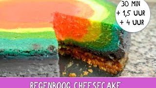 Prachtige taart Regenboogtaart Rainbow cheesecake [upl. by Roshelle906]