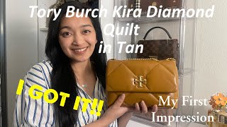 Tory Burch Kira Diamond Quilt Bag  Tan New Color Unboxing [upl. by Odraboel885]