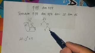 TENTUKAN FPB KPK DARI 20 DAN 45 DENGAN CARA POHON FAKTOR [upl. by Chinua854]