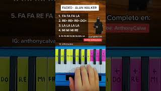 Faded  Piano Tutorial EASY Piano Fácil  Alan Walker en Melódica [upl. by Corella]