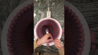 Cinched Ear Warmer Headband No 2  Circular knitting machine tutorial [upl. by Imrots30]