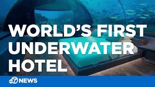 Worlds first underwater hotel opens in Maldives [upl. by Vierno]