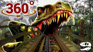 360  VR Video Dinosaur Roller Coaster Experience  Jurassic World Virtual Ride [upl. by Margarette]