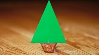 Easy Origami Christmas Tree in Under 90 Seconds [upl. by Oinotnas]