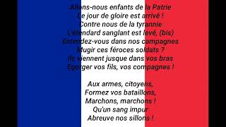 LA MARSEILLAISE  HYMNE DE LA FRANCE  PAROLES [upl. by Cilo]