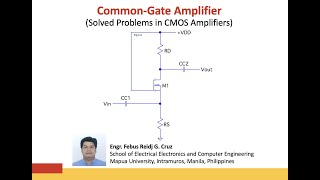 Solved Problems CMOS Amplifiers  Common Gate Amplifier 0323 [upl. by Evante]