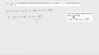 Chebyshev inequality application example 1 [upl. by Atteloiv731]