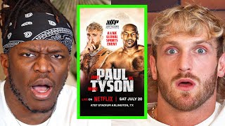 KSI amp Logans IMMEDIATE REACTION to Jake Paul Vs Mike Tyson [upl. by Eneja667]