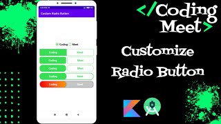 How to Customize Radio Button in Android Studio Kotlin [upl. by Opiak]