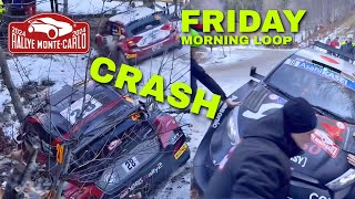 BIG MISTAKES AND CRASH  WRC RALLY MONTE CARLO 2024  Morning LOOP [upl. by Ruhl]