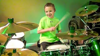 Dire Straits  Money For Nothing 7 year old Drummer [upl. by Phare]