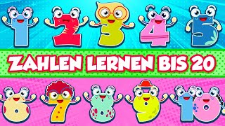 Zählen Lernen von 1 bis 20 ♫ Zahlenlied  LoloampFrenchy Kinderlieder [upl. by Weixel]