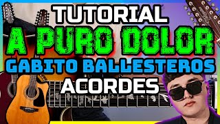 A Puro Dolor💔Gabito Ballesteros  Tutorial Guitarra  Acordes🎸 [upl. by Ycnalc522]