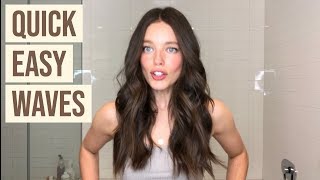 Natural Beach Waves With A Flat Iron Tutorial  Emily DiDonato [upl. by Novhaj126]