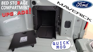 Ford Maverick Bed Cubby Storage Installation QUICKMOD Plus Tie Down Info [upl. by Aleras]