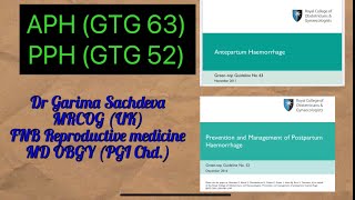 Antepartum Haemorrhage  GTG 63  Postpartum Haemorrhage  GTG 52 [upl. by Eenar]