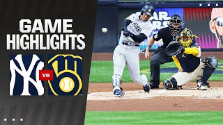 Yankees vs Brewers Game Highlights 42824  MLB Highlights [upl. by Esmaria]