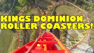 Kings Dominion Roller Coasters Front Seat POVs [upl. by Hinson]