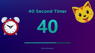 🔴 40 Second Timer 🔴 Countdown with Alarm [upl. by Nodroj]