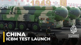 China says testlaunched ICBM with ‘dummy warhead’ into Pacific [upl. by Akcirehs]