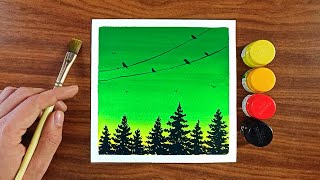 Night painting with poster colour  Watercolour painting  Drawing painting [upl. by Selyn]