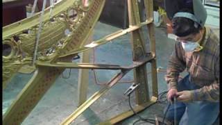 Piano plate welding at Craftsman Piano Yonkers NY [upl. by Nnairrek]