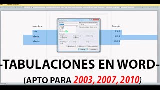 TUTORIAL TABULACIONES WORD [upl. by Ahrens]