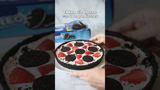 Tarta de OREO con 3 INGREDIENTES 💙 SIN HORNO postresfaciles [upl. by Elatan]