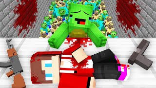 JJ And Mikey ESCAPE from SCARY ZOMBIE ARMY Apocalypse in Minecraft Maizen [upl. by Haiasi457]