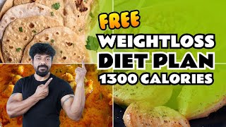 Weight Loss diet plan  Diet plan for fat loss  1300 Calories quick weight loss diet plan  Day 27 [upl. by Atcele]