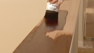 How To Stain Wood  How to apply wood stain and get an even finish using brush or rag technique [upl. by Waldemar]