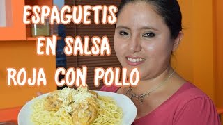 Spaghetis en Salsa Roja con Pollo [upl. by Harwell]