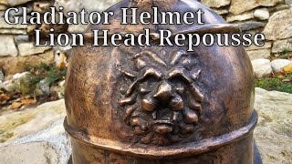 Forging a Bronze Gladiator Helmet  Part 2  Lion Head Repousse [upl. by Aicilihp130]