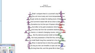 sonnet lines rhyme quatrains heroic couplet [upl. by Allemahs]