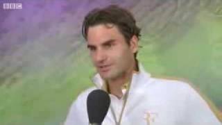 Roger FedererInterview after 4th RoundWimbledon 2009Beating Robin Soderling [upl. by Song]