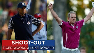 Tiger Woods Calls Luke Donald Answers  2012 Ryder Cup [upl. by Yelssew648]