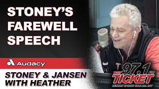 Stoneys Farewell Speech as Morning Show Host [upl. by Enelloc]