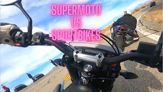 Husqvarna 701 Supermoto VS CBR600RR amp CBR1000RR [upl. by Hachmann]