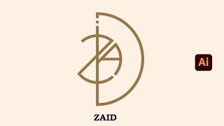 Logo Design  Illustrator Letter ZAID Logo Design Tutorial illustration zaid [upl. by Nesrac]