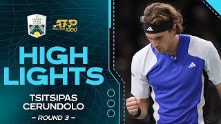 Tsitsipas v Cerundolo Round 3 Highlights  Rolex Paris Masters 2024 [upl. by Eiznekcam]