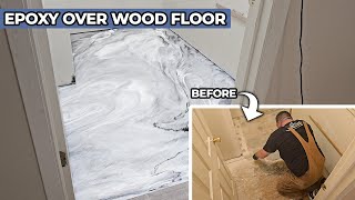 DIY Wood Floor Renovation with Metallic Resin [upl. by Giesser145]