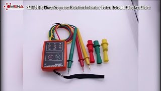 SM852B 3 Phase Sequence Rotation Indicator Tester Detector Checker Meter [upl. by Elleined]