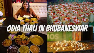 Bhubaneswar Street Food amp Odia Thali  Odisha Food Tour  Chaat Thali Momos Rabri Lassi [upl. by Roobbie]